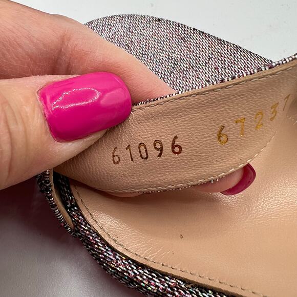 Gianvito Rossi Lurex Fabric Portofino Glitter Metallic Heels Multicolor Size 6 - Picture 13 of 16